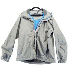 Eddie Bauer Jacket Mens Medium Gray Waterproof  Polyester Outdoor Rain *Read*